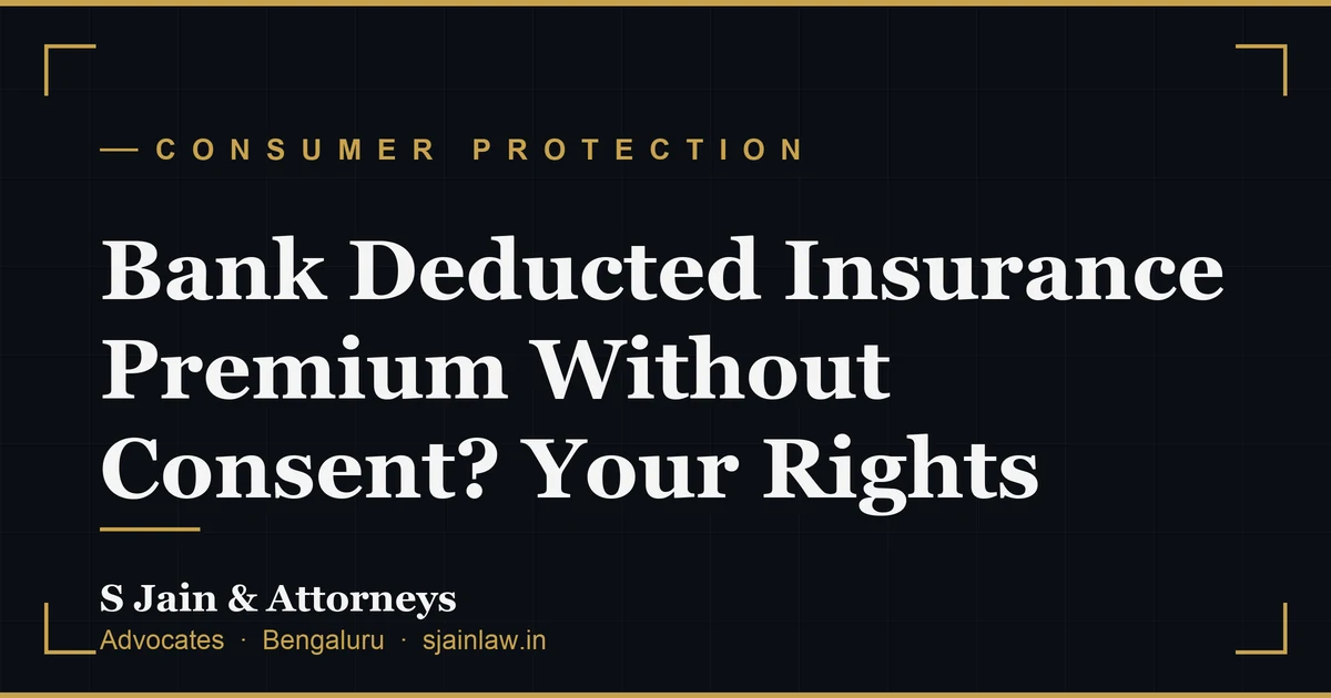 Bank Deducted Insurance Premium Without Consent? Your Rights
