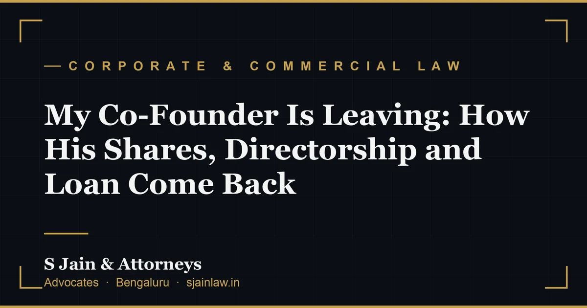 My Co-Founder Is Leaving: How His Shares, Directorship and Loan Come Back
