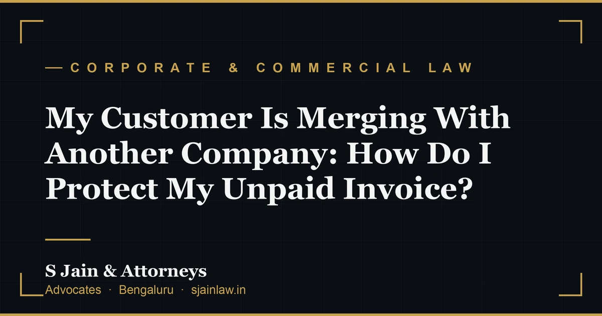 My Customer Is Merging With Another Company: How Do I Protect My Unpaid Invoice?