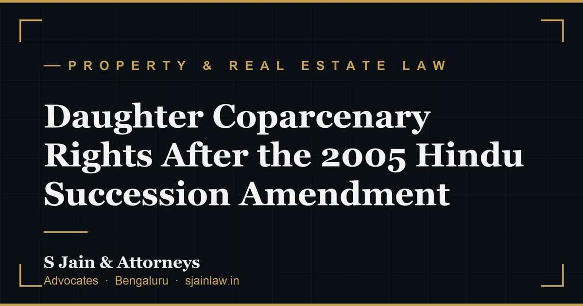 Daughter Coparcenary Rights After the 2005 Hindu Succession Amendment