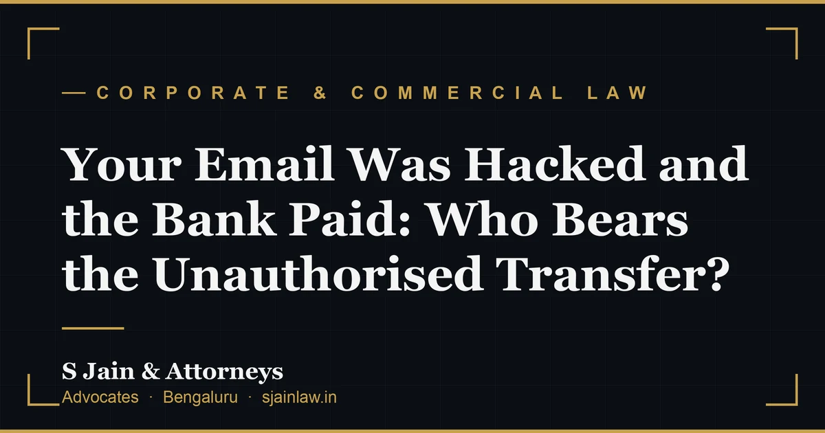 Your Email Was Hacked and the Bank Paid: Who Bears the Unauthorised Transfer?