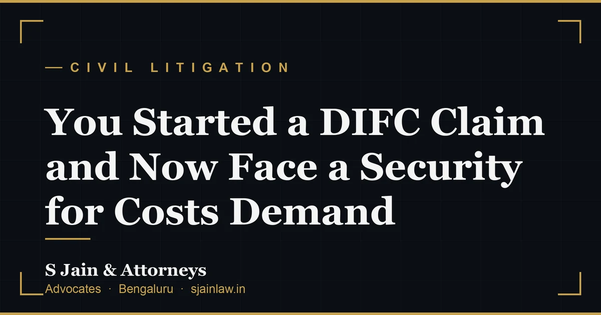 You Started a DIFC Claim and Now Face a Security for Costs Demand