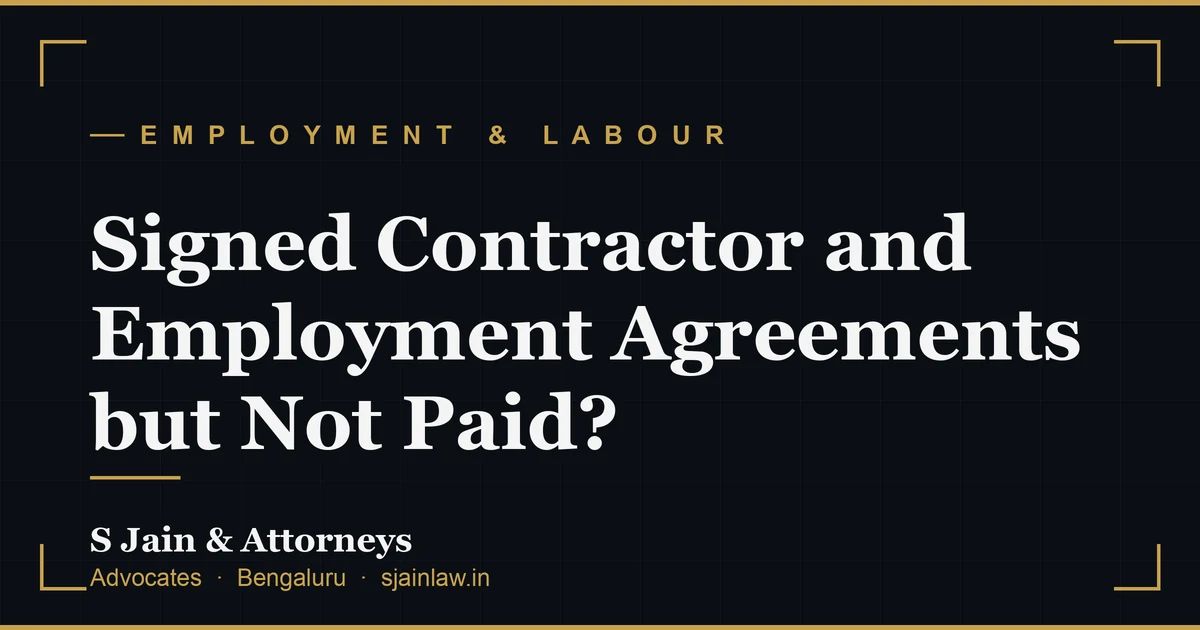 Signed Contractor and Employment Agreements but Not Paid?