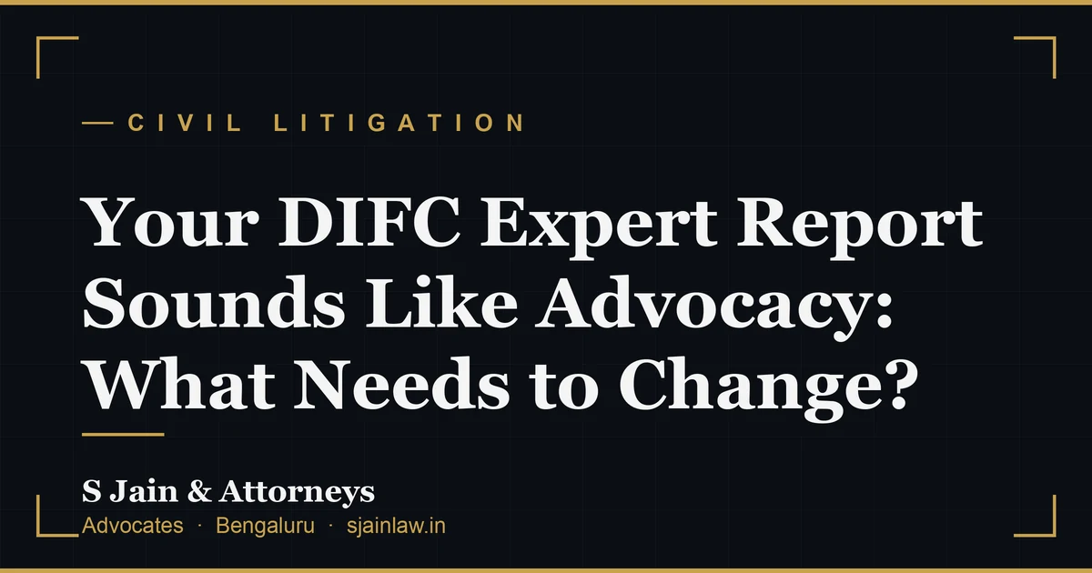 Your DIFC Expert Report Sounds Like Advocacy: What Needs to Change?