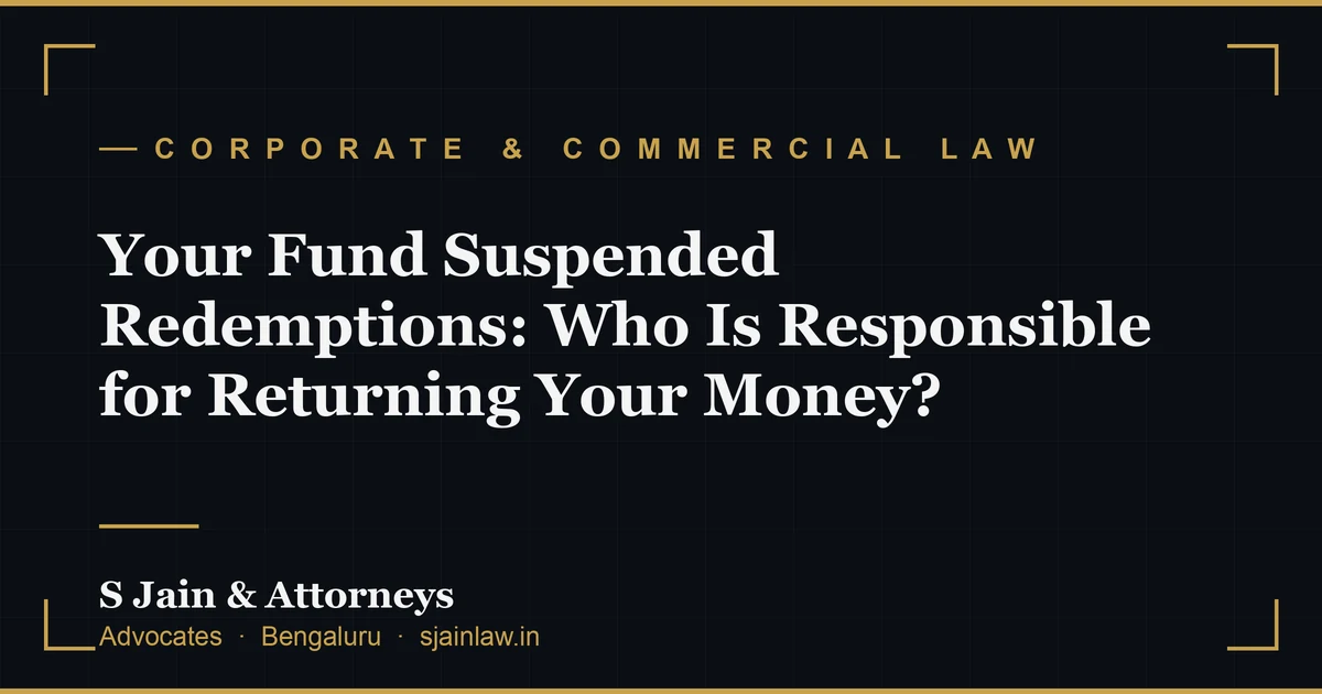 Your Fund Suspended Redemptions: Who Is Responsible for Returning Your Money?