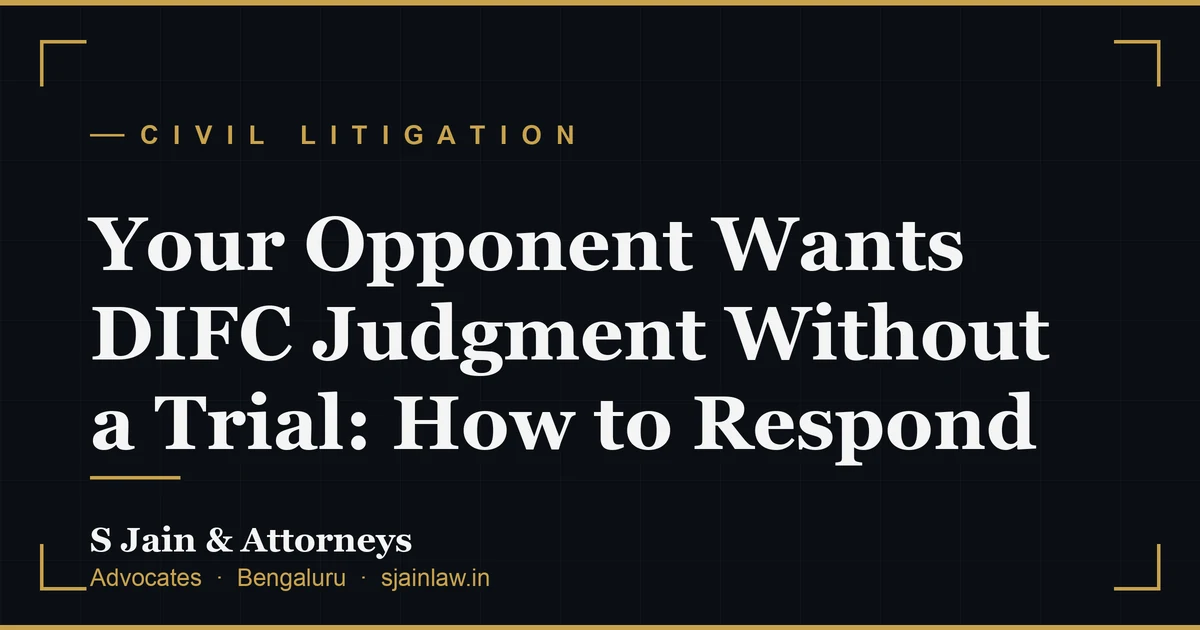 Your Opponent Wants DIFC Judgment Without a Trial: How to Respond