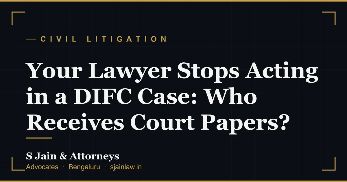 Your Lawyer Stops Acting in a DIFC Case: Who Receives Court Papers?