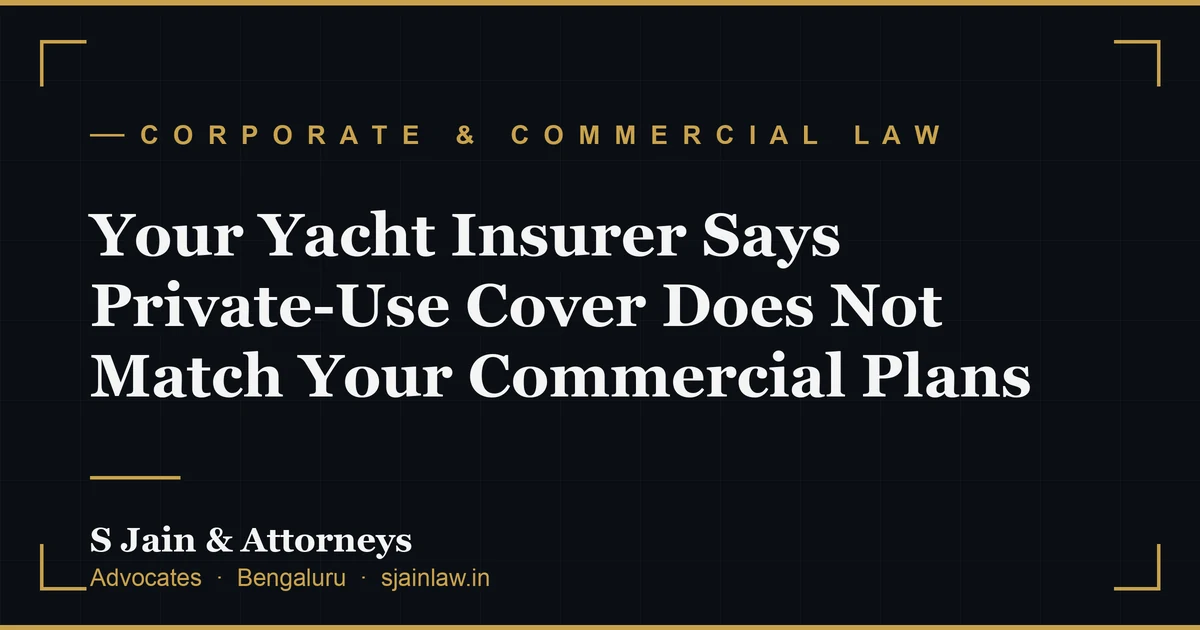Your Yacht Insurer Says Private-Use Cover Does Not Match Your Commercial Plans