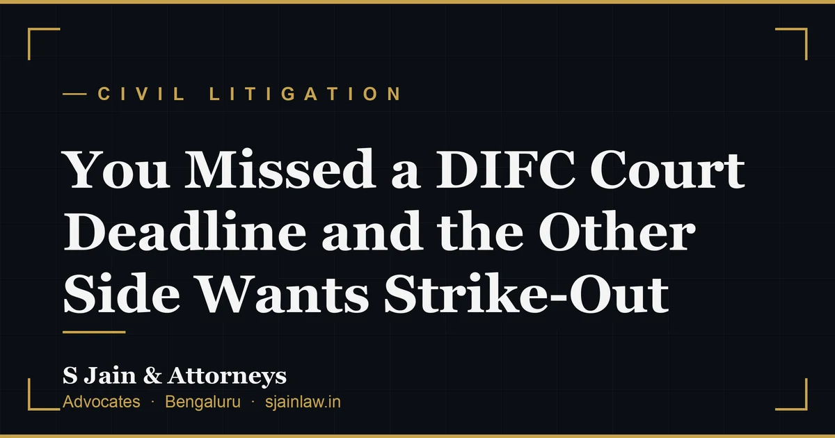 You Missed a DIFC Court Deadline and the Other Side Wants Strike-Out