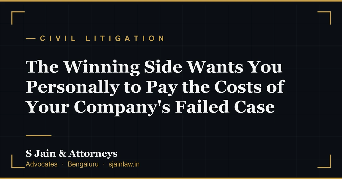 The Winning Side Wants You Personally to Pay the Costs of Your Company's Failed DIFC Case