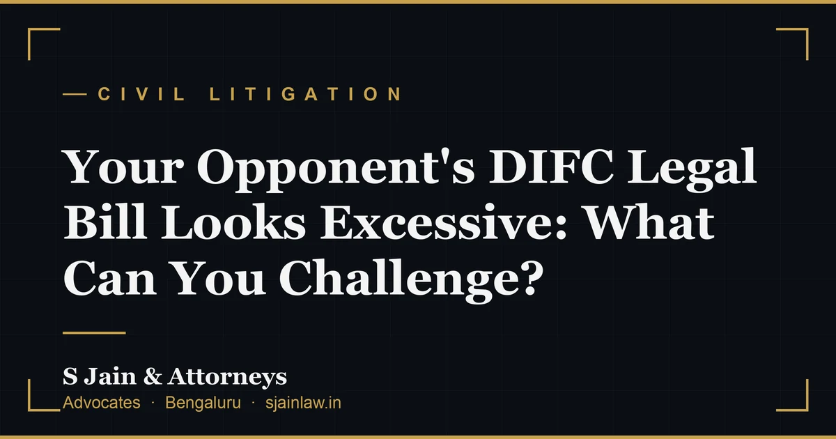 Your Opponent's DIFC Legal Bill Looks Excessive: What Can You Challenge?