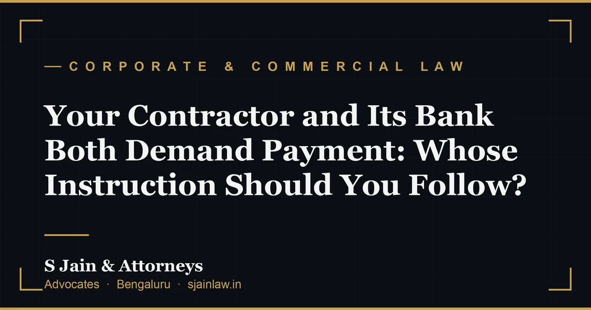 Your Contractor and Its Bank Both Demand Payment: Whose Instruction Should You Follow?