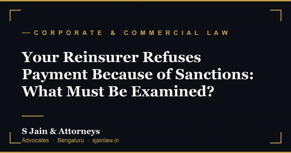Your Reinsurer Refuses Payment Because of Sanctions: What Must Be Examined?