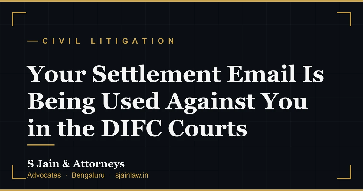 Your Settlement Email Is Being Used Against You in the DIFC Courts