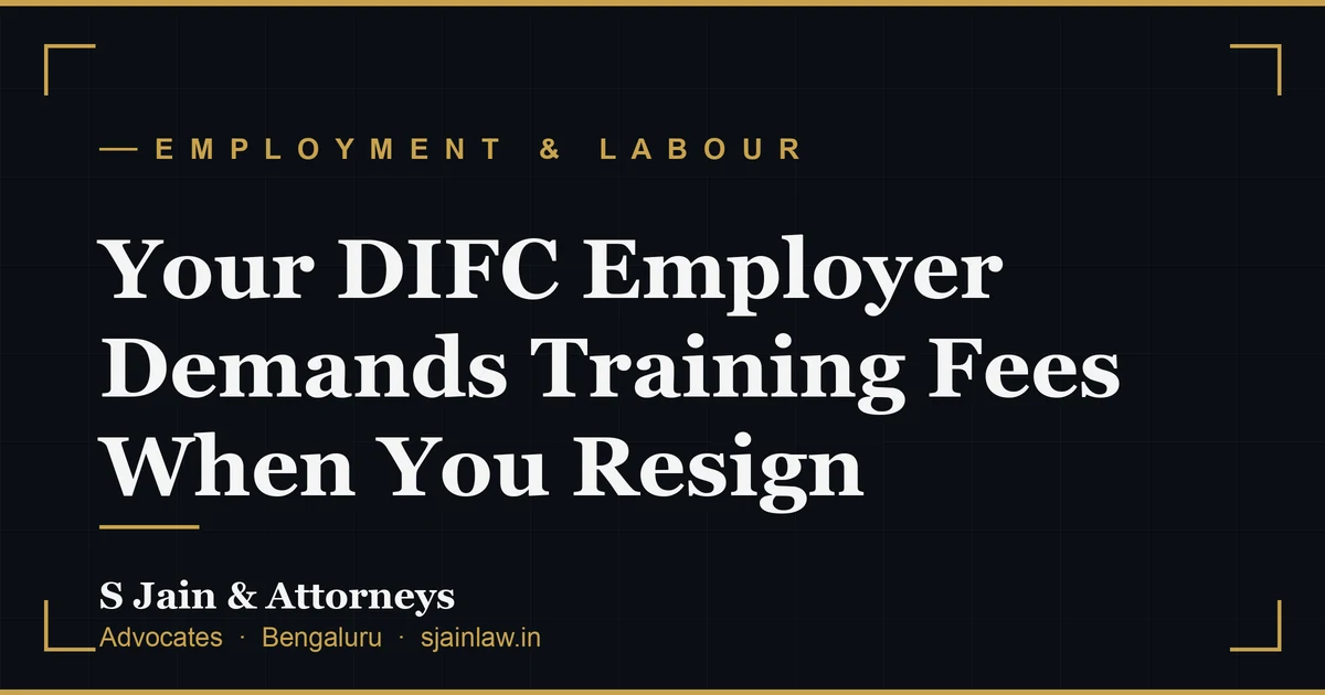 Your DIFC Employer Demands Training Fees When You Resign