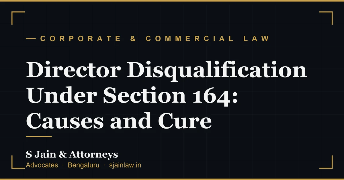 Director Disqualification Under Section 164: Causes and Cure