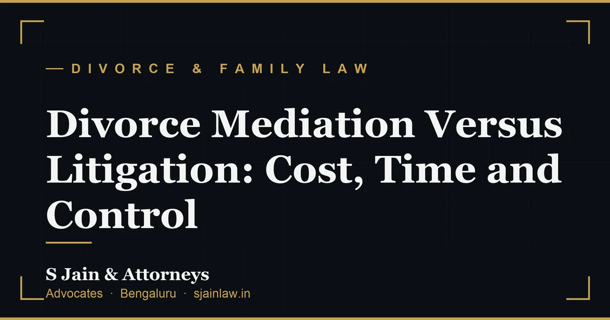 Divorce Mediation Versus Litigation: Cost, Time and Control