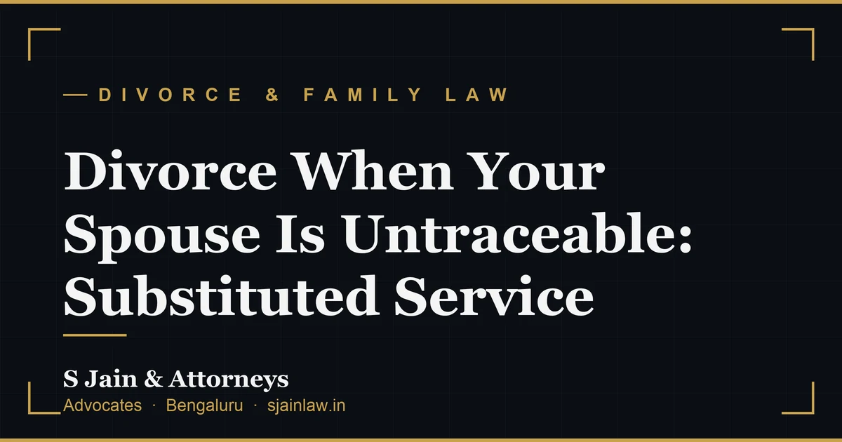 Divorce When Your Spouse Is Untraceable: Substituted Service