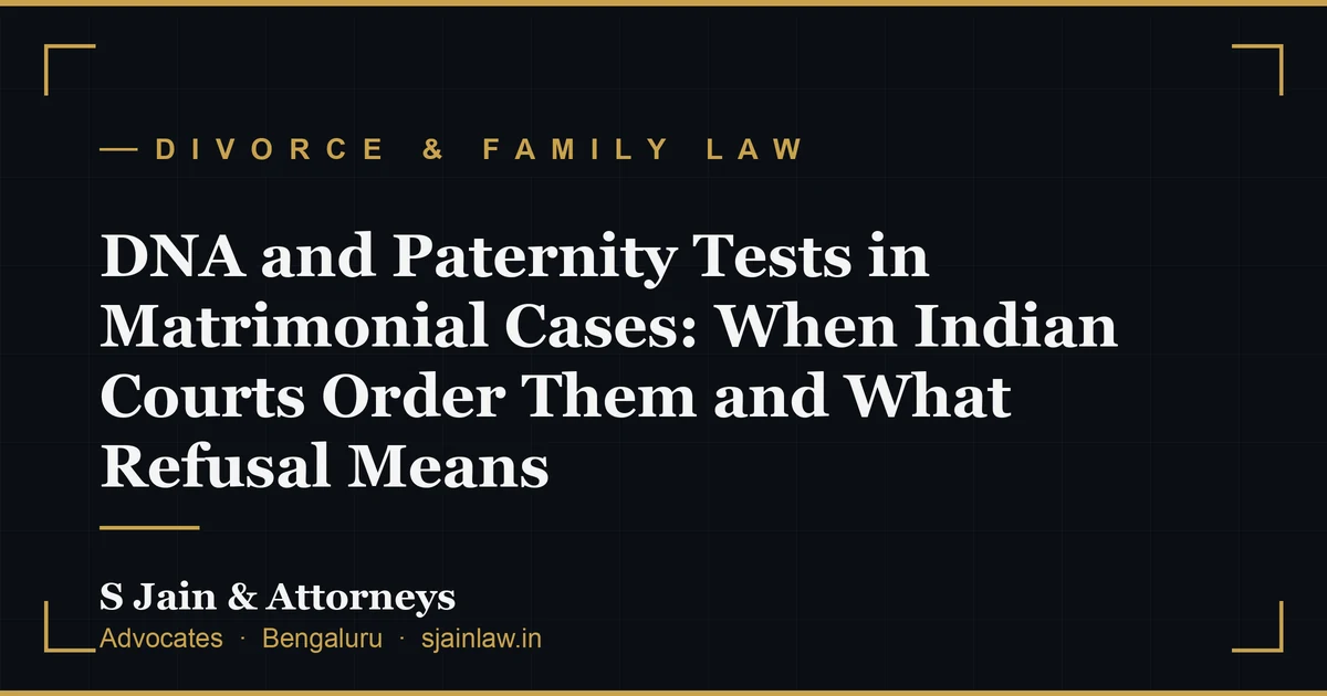 DNA and Paternity Tests in Matrimonial Cases: When Indian Courts Order Them and What Refusal Means