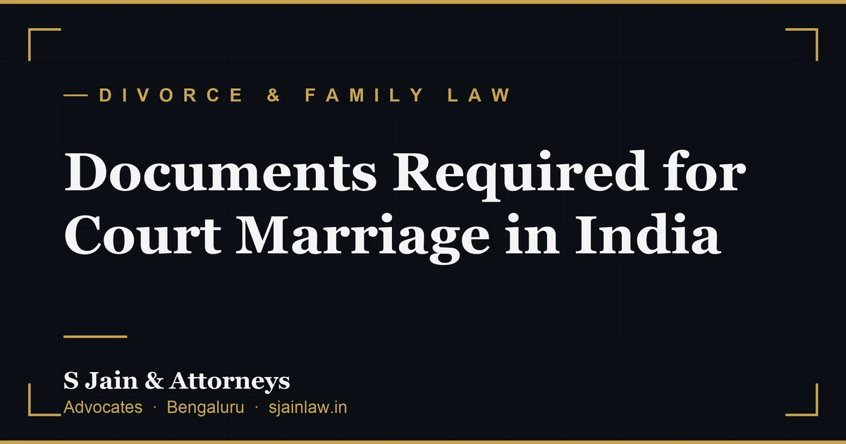 Documents Required for Court Marriage in India