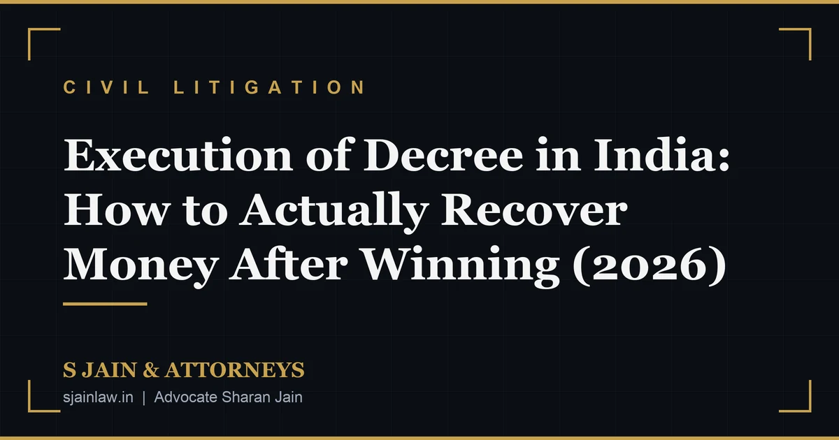 Execution of Decree in India: How to Actually Recover Money After Winning (2026)