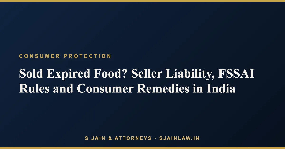 Sold Expired Food? Seller Liability, FSSAI Rules and Consumer Remedies in India