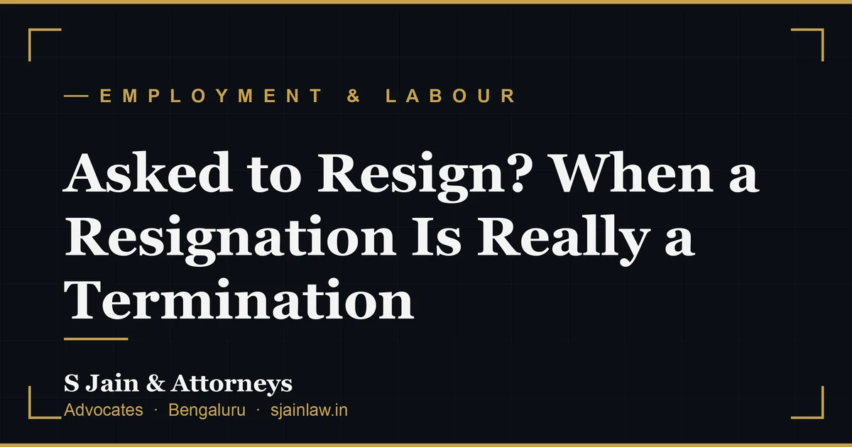 Asked to Resign? When a Resignation Is Really a Termination