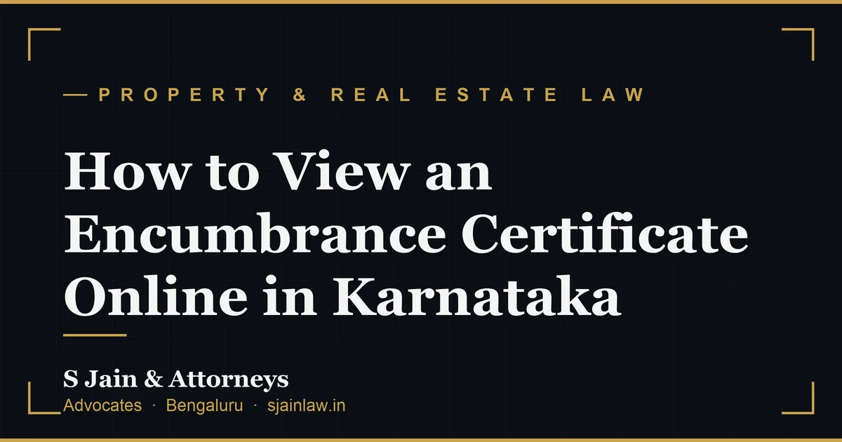 How to View an Encumbrance Certificate Online in Karnataka