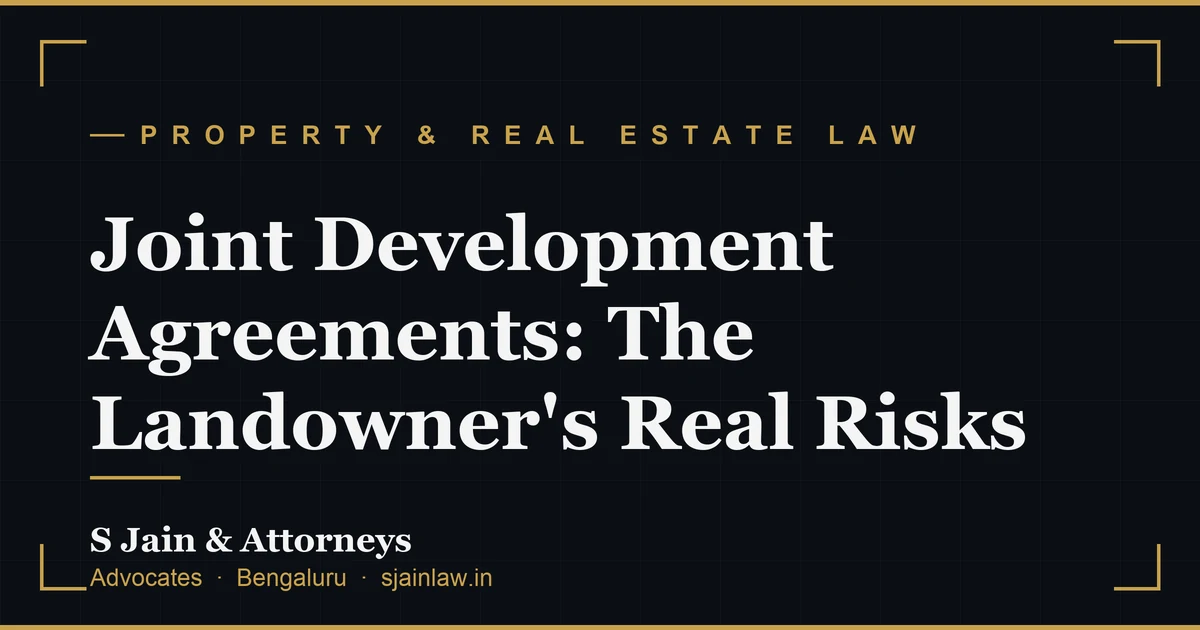 Joint Development Agreements: The Landowner's Real Risks