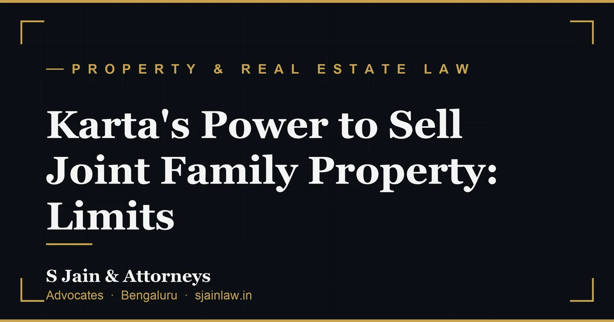 Karta's Power to Sell Joint Family Property: Limits