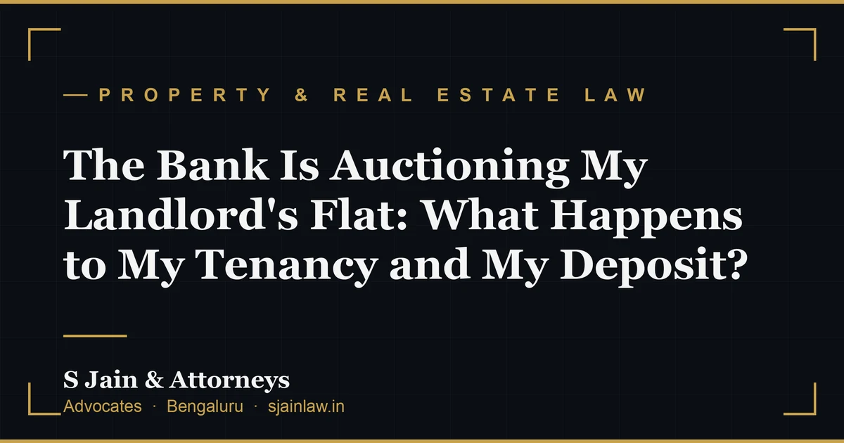 The Bank Is Auctioning My Landlord's Flat: What Happens to My Tenancy and My Deposit?
