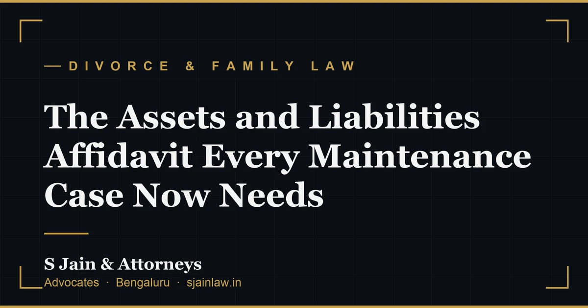 The Assets and Liabilities Affidavit Every Maintenance Case Now Needs