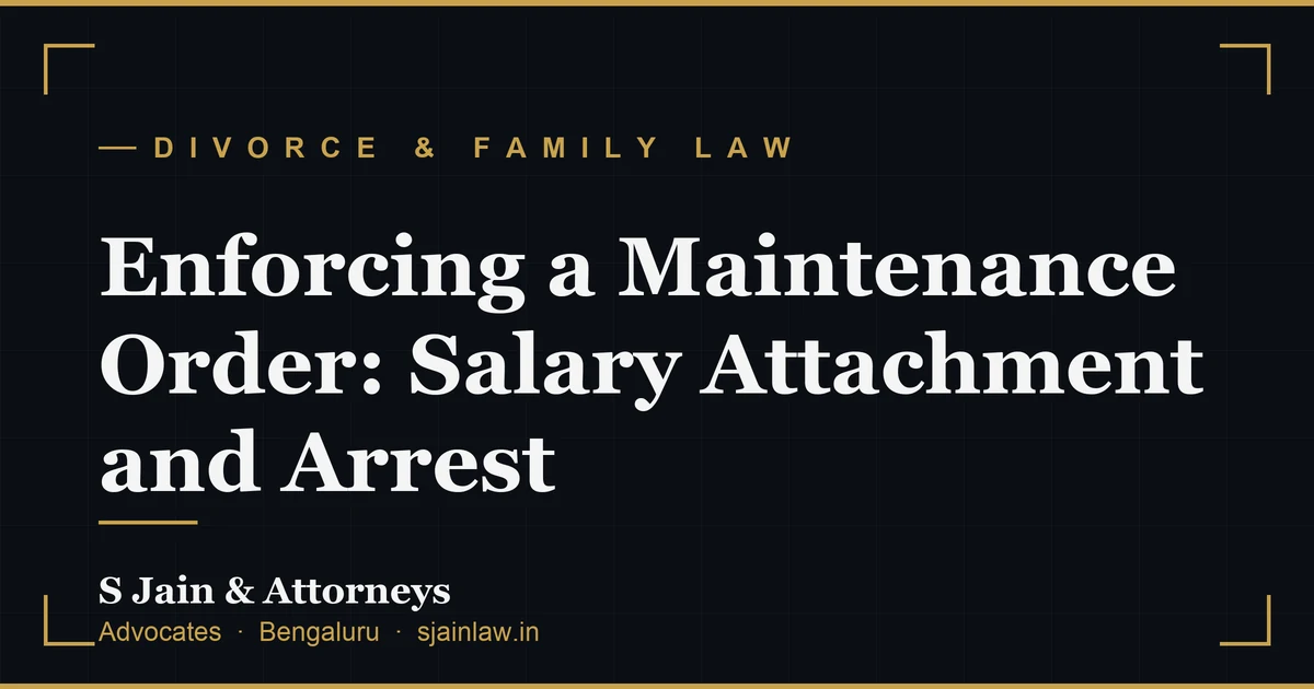 Enforcing a Maintenance Order: Salary Attachment and Arrest