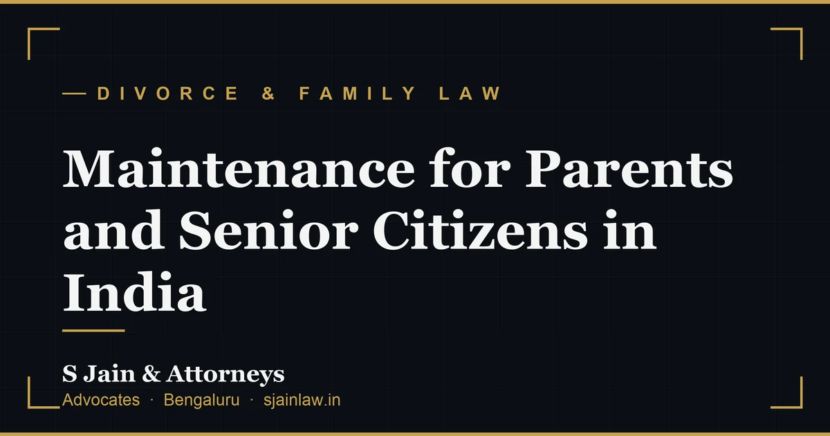 Maintenance for Parents and Senior Citizens in India