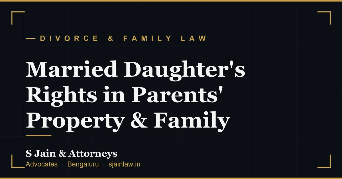 Married Daughter's Rights in Parents' Property & Family