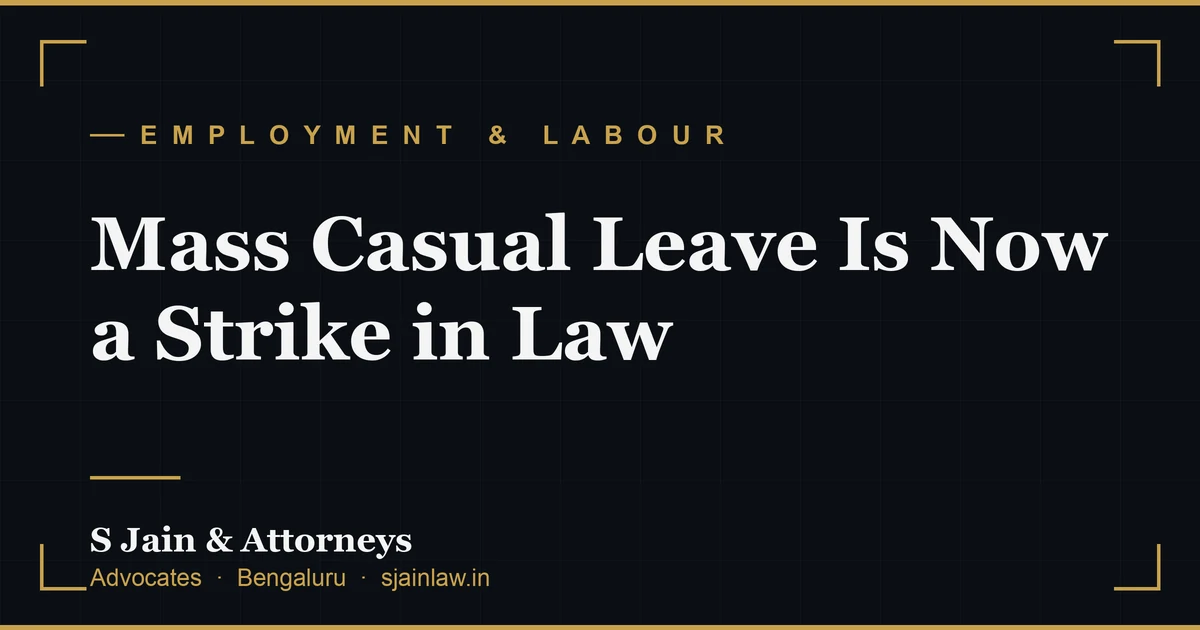 Mass Casual Leave Is Now a Strike in Law