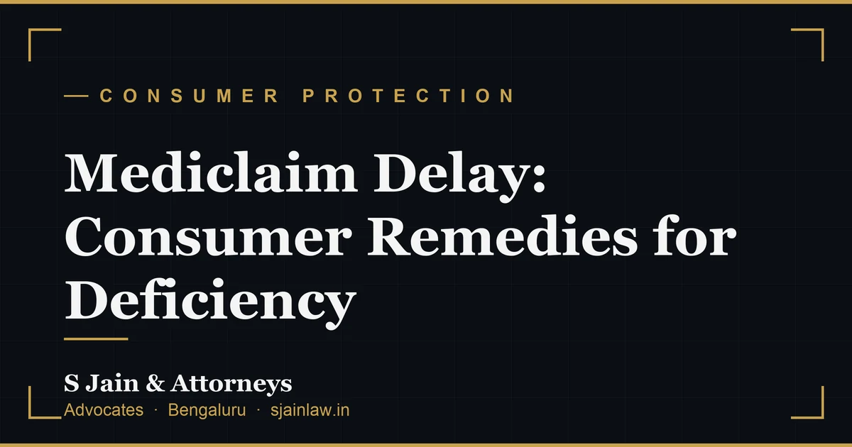 Mediclaim Delay: Consumer Remedies for Deficiency