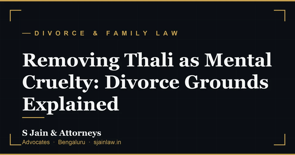 Removing Thali as Mental Cruelty: Divorce Grounds Explained