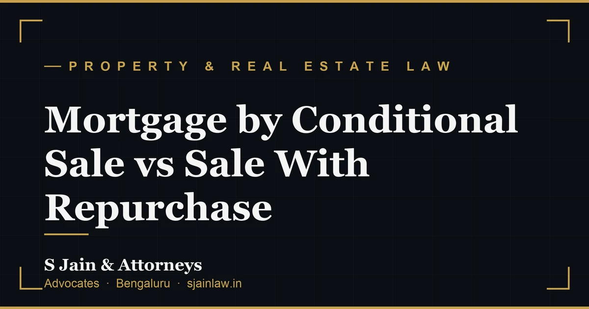 Mortgage by Conditional Sale vs Sale With Repurchase