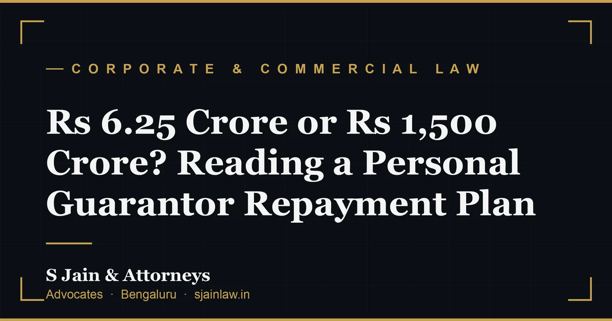 Rs 6.25 Crore or Rs 1,500 Crore? Reading a Personal Guarantor Repayment Plan