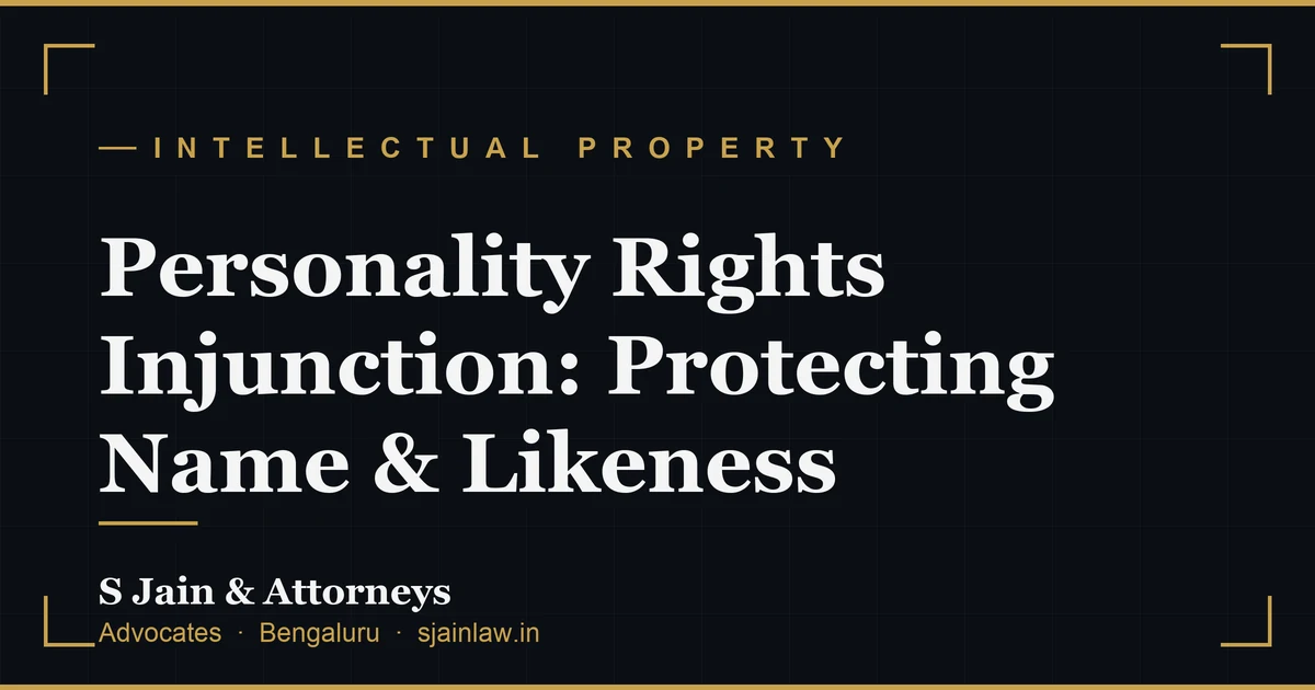 Personality Rights Injunction: Protecting Name & Likeness