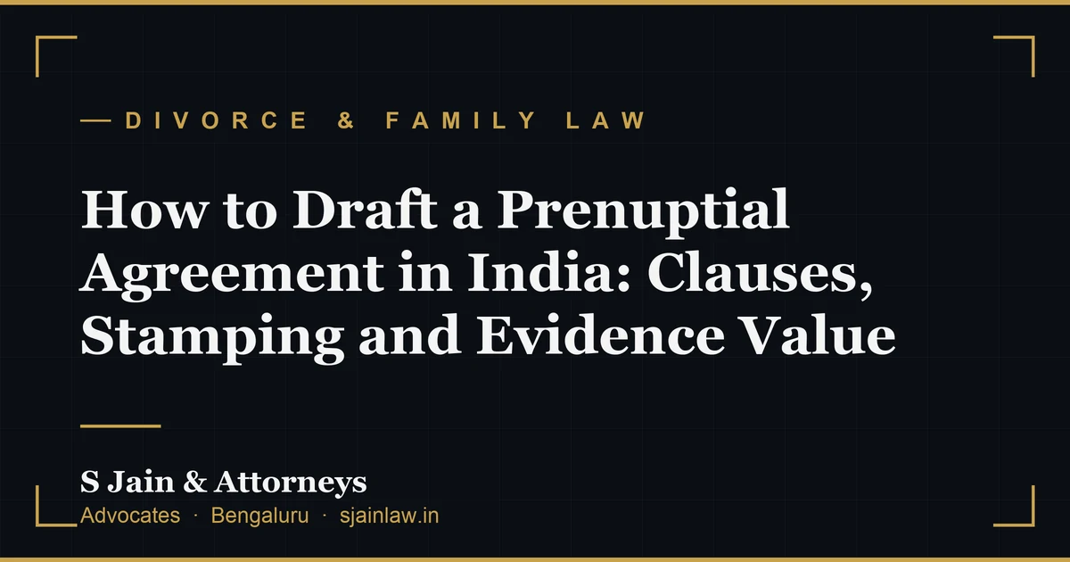 How to Draft a Prenuptial Agreement in India: Clauses, Stamping and Evidence Value