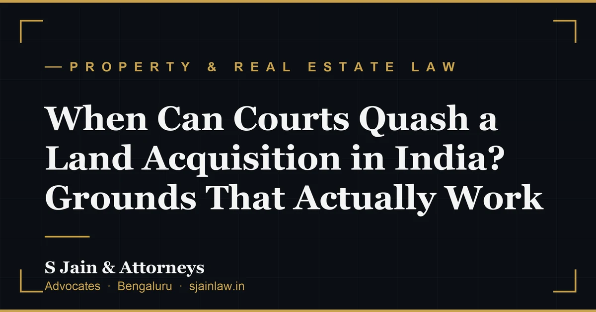 When Can Courts Quash a Land Acquisition in India? Grounds That Actually Work