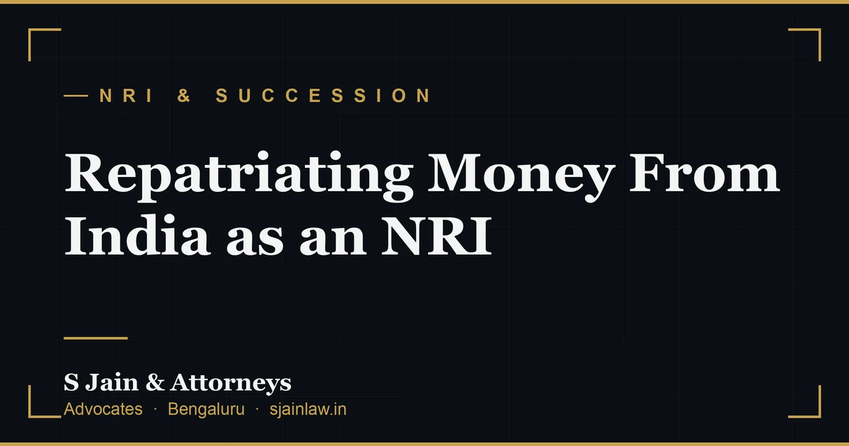 Repatriating Money From India as an NRI