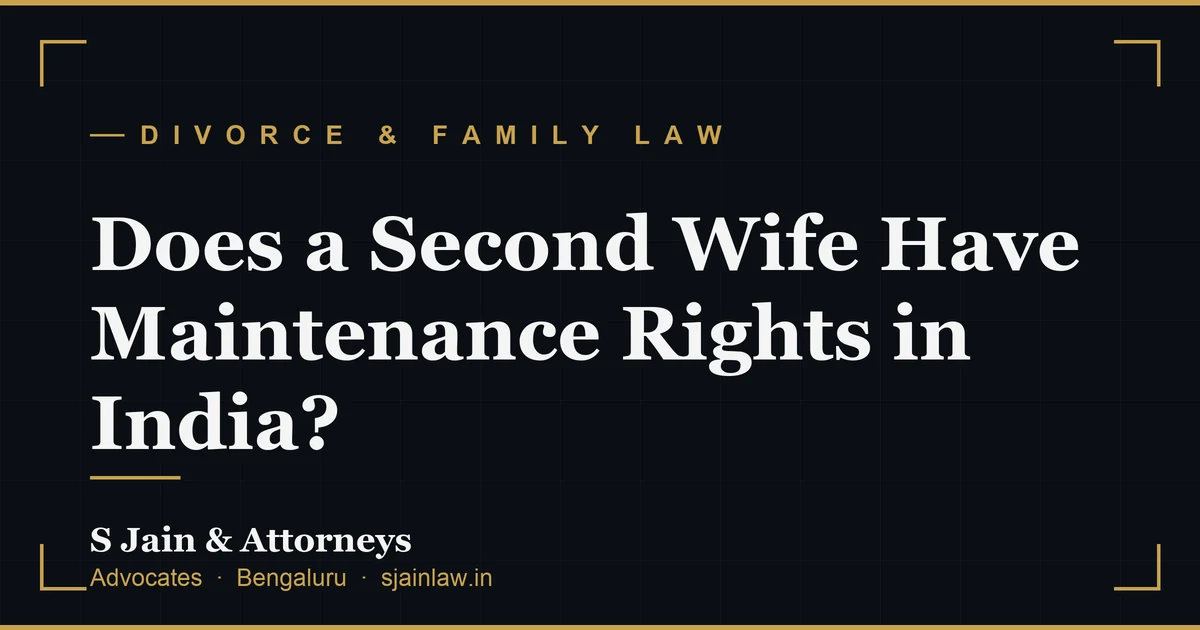 Does a Second Wife Have Maintenance Rights in India?