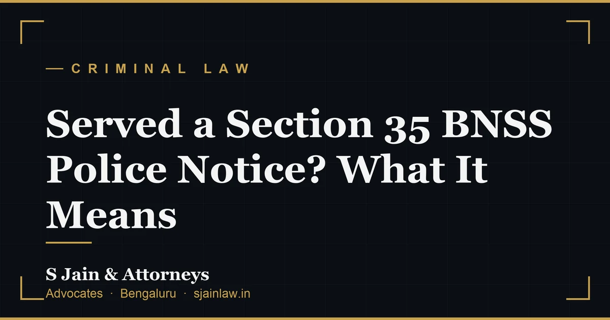 Served a Section 35 BNSS Police Notice? What It Means