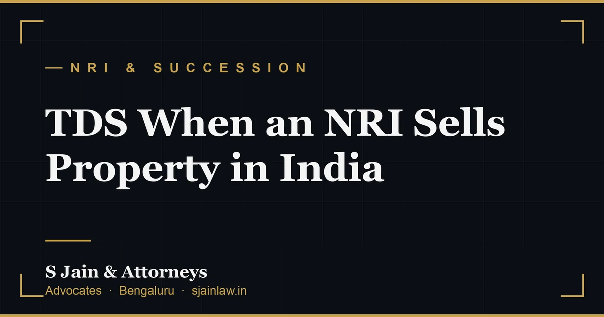 TDS When an NRI Sells Property in India