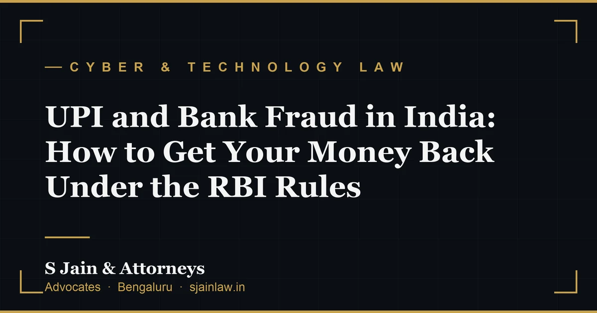 UPI and Bank Fraud in India: How to Get Your Money Back Under the RBI Rules