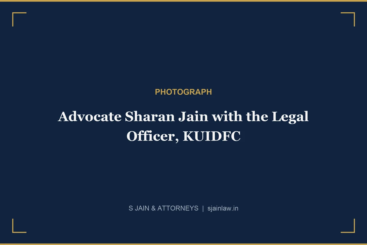 Advocate Sharan Jain of S Jain and Attorneys with the Legal Officer of KUIDFC at the corporation's office in Bengaluru
